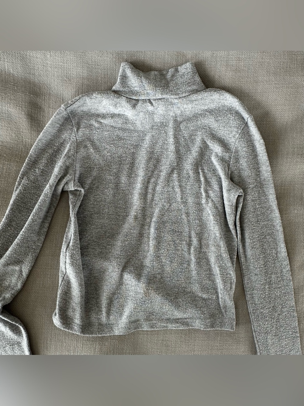 Zara Soft Knit Mock Neck Top | Heather Grey | Medium - Picture 6 of 6